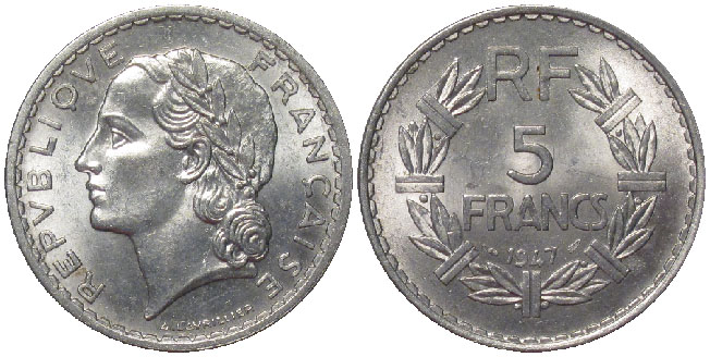 France 5 Francs 1947