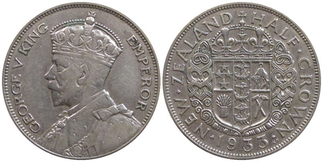 New Zealand half crown 1933