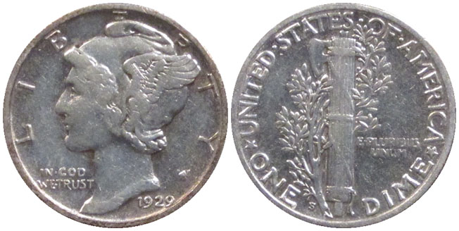 United States Mercury dime