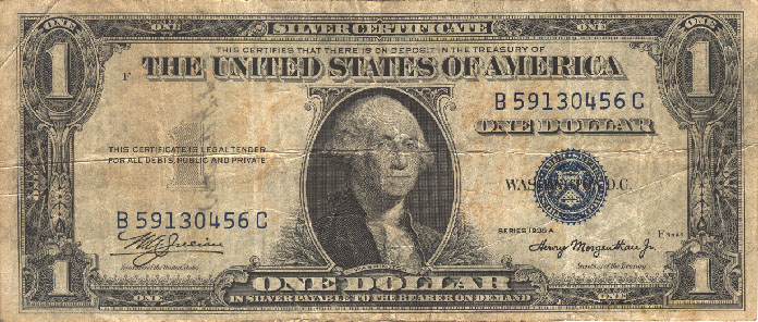 Paper Money United States dollar signed