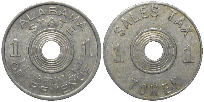 Tax Token Alabama Aluminum Sales Tax Token - One