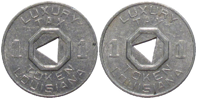 Tax Token Louisiana Aluminum Luxury Tax One