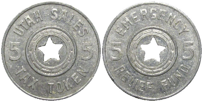 Tax Token Utah Aluminum Relief Five