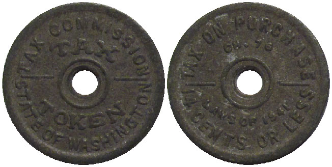 Tax Token Washington Pewter Tax on 14 cents