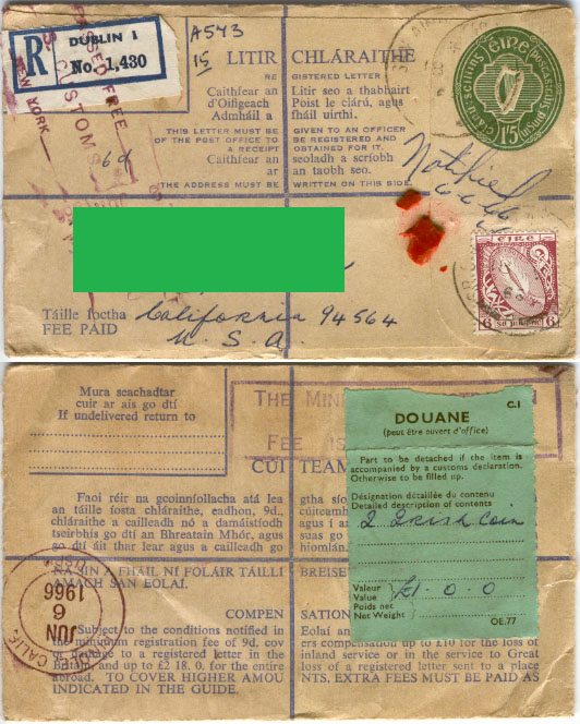 Ireland Bank Envelope